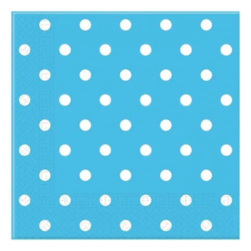 Салфетки голубые Горошек (20 шт.)