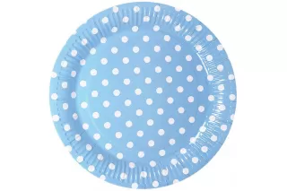 Тарелки голубые Горошек (6 шт.) Тарелки голубые Горошек (6 шт.)