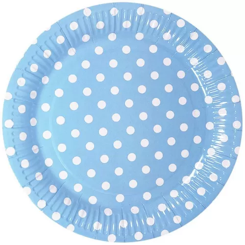 Тарелки голубые одноразовые Горошек (6 шт.) Тарелки голубые одноразовые Горошек (6 шт.)