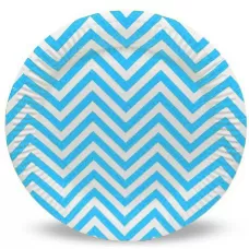 Тарелки голубые Шеврон (6 шт.) Тарелки голубые Шеврон (6 шт.)