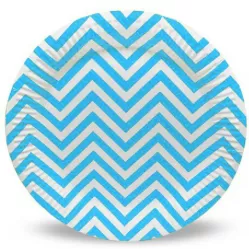 Тарелки голубые Шеврон (6 шт.) Тарелки голубые Шеврон (6 шт.)