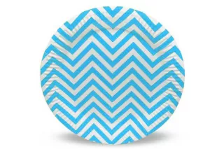 Тарелки голубые Шеврон (6 шт.) Тарелки голубые Шеврон (6 шт.)