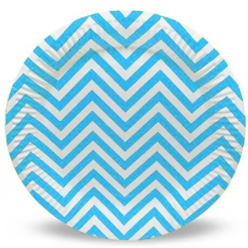 Тарелки одноразовые голубые Шеврон (6 шт.) Тарелки одноразовые голубые Шеврон (6 шт.)