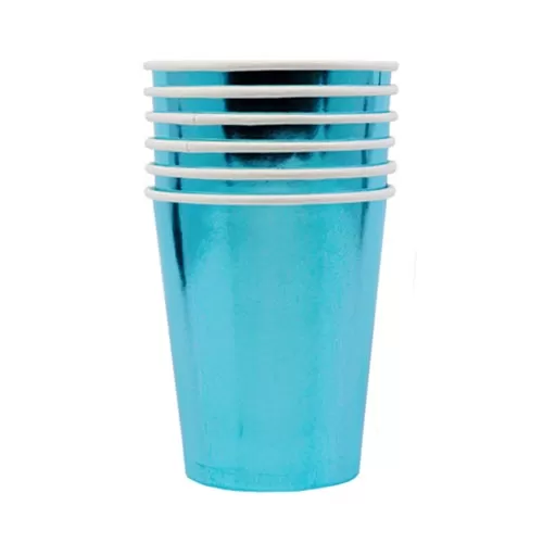 Стаканы голубые одноразовые фольгированные (6 шт.)  Стаканы голубые одноразовые фольгированные (6 шт.)