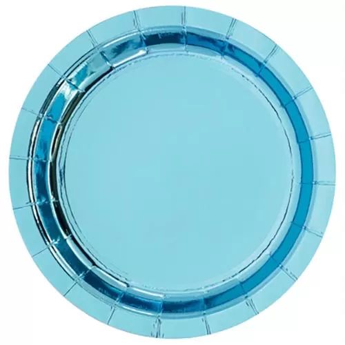 Тарелки голубые одноразовые фольгированные  (6 шт.)