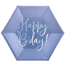 Тарелки синие Happy B'day! (6 шт.) Тарелки синие Happy B'day! (6 шт.)