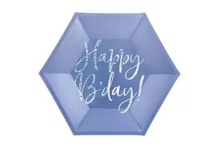Тарелки синие Happy B'day! (6 шт.)