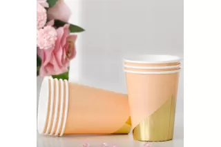 Стаканы пудровые с золотом (6 шт.) Стаканы пудровые с золотом (6 шт.)