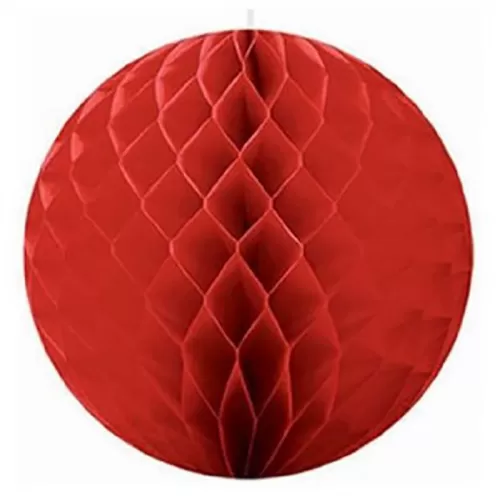 Шар ханикомб бумажный красный (30 см) Шар ханикомб бумажный красный (30 см)