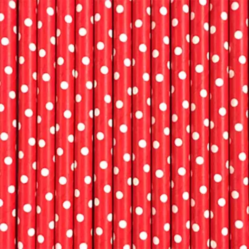 Трубочки бумажные красные горошек (12 шт.) Трубочки бумажные красные горошек (12 шт.)