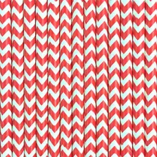 Трубочки Красные шеврон (12 шт.) Трубочки Красные шеврон (12 шт.)