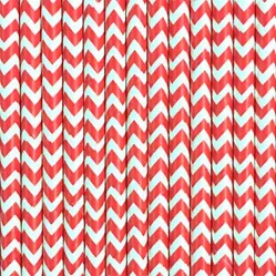 Трубочки Красные шеврон (12 шт.)