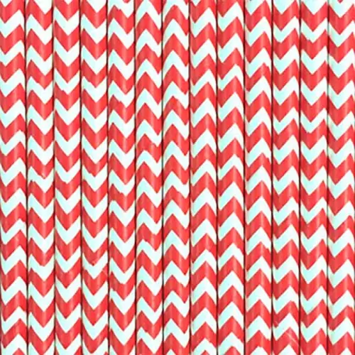 Трубочки бумажные красные шеврон (12 шт.) Трубочки бумажные красные шеврон (12 шт.)
