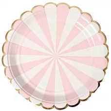 Тарелки розовые Полоски  (6 шт.) Тарелки розовые Полоски  (6 шт.)