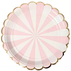 Тарелки розовые Полоски  (6 шт.) Тарелки розовые Полоски  (6 шт.)