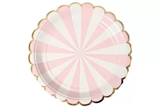 Тарелки розовые Полоски  (6 шт.) Тарелки розовые Полоски  (6 шт.)
