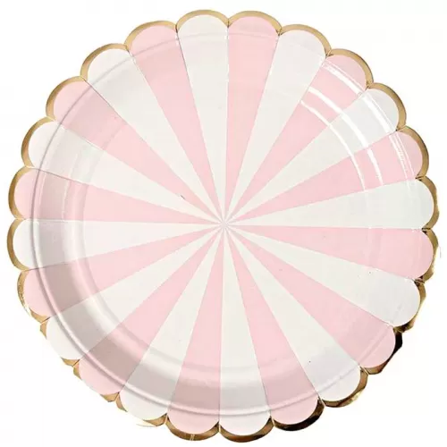 Тарелка розовые Полоски (6 шт.)
