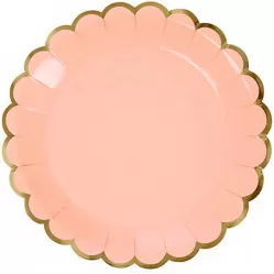 Тарелки пудровые с золотой каймой (6 шт.) Тарелки пудровые с золотой каймой (6 шт.)