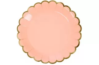 Тарелки пудровые с золотой каймой (6 шт.) Тарелки пудровые с золотой каймой (6 шт.)