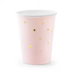 Стаканы розовые с золотыми звездами (6 шт.) Стаканы розовые с золотыми звездами (6 шт.)