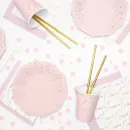 Тарелка розовые с золотыми звездами (6 шт.)