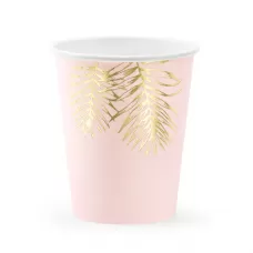 Стаканы розовые с золотыми листьями (6 шт.) Стаканы розовые с золотыми листьями (6 шт.)