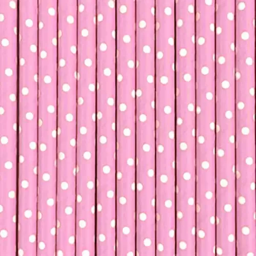 Трубочки бумажные Розовый горошек (12 шт.) Трубочки бумажные Розовый горошек (12 шт.)