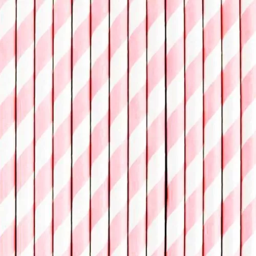 Трубочки бумажные Розовые полоски (12 шт.)