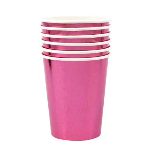 Стаканы розовые одноразовые фольгированные (8 шт.)  Стаканы розовые одноразовые фольгированные (8 шт.)