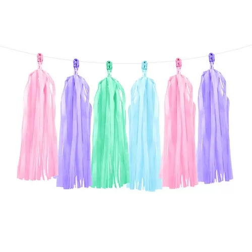 Гирлянда Тассел ассорти, 12 кисточек Гирлянда Тассел ассорти, 12 кисточек