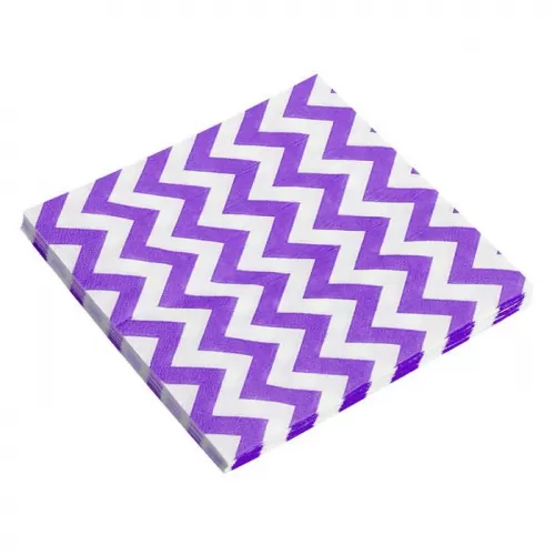 Салфетки сиреневые Шеврон (20 шт.)
