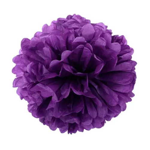 Помпон бумажный  фиолетовый 30 см