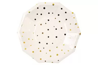 Тарелки белые с золотыми звездами (6 шт.) Тарелки белые с золотыми звездами (6 шт.)