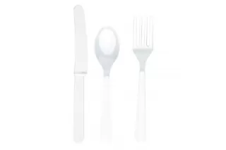 Столовые приборы белые (3х8 шт.) Столовые приборы белые (3х8 шт.)