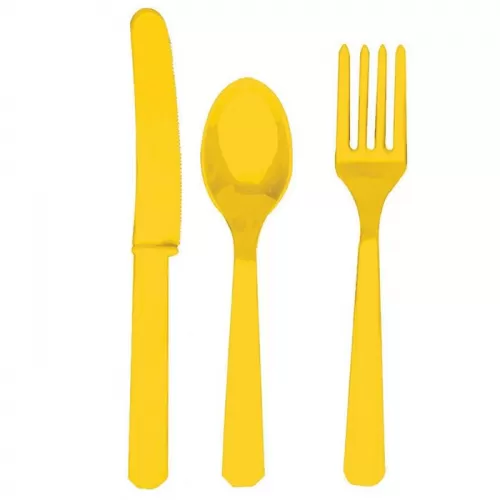 Столовые приборы желтые на 8 персон (24 шт.) Столовые приборы желтые на 8 персон (24 шт.)
