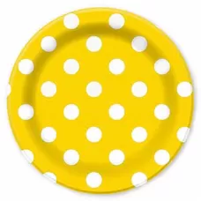 Тарелки желтые Горошек (6 шт.)