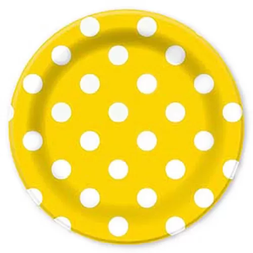 Тарелки одноразовые желтые Горошек (6 шт.) Тарелки одноразовые желтые Горошек (6 шт.)
