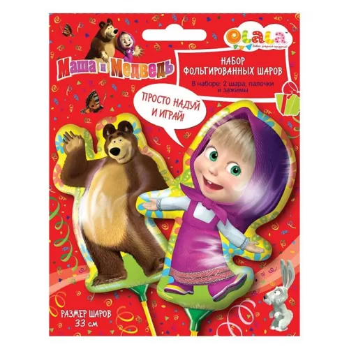 Набор мини-шаров «Маша и Медведь», 2 шт. Набор мини-шаров «Маша и Медведь», 2 шт.