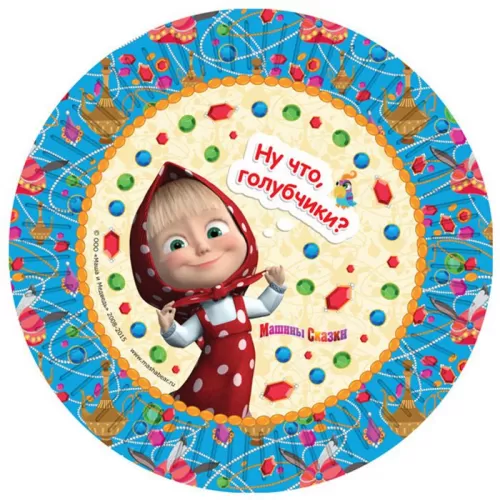 Тарелки одноразовые Маша и Медведь, 23 см (6 шт.) Тарелки одноразовые Маша и Медведь, 23 см (6 шт.)