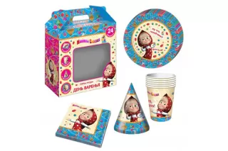 Набор для праздника «Маша и медведь», 24 предмета Набор для праздника «Маша и медведь», 24 предмета