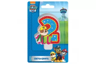 Свеча Цифра 2 Щенячий патруль Свеча Цифра 2 Щенячий патруль