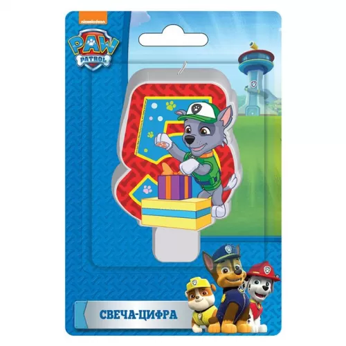 Свеча цифра 5 «Щенячий патруль»  Свеча цифра 5 «Щенячий патруль»
