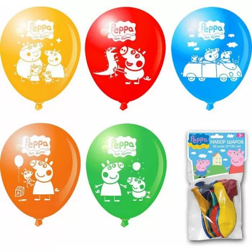Набор шаров "Свинка Пеппа" (Peppa Pig), 10 шт. Набор шаров "Свинка Пеппа" (Peppa Pig), 10 шт.
