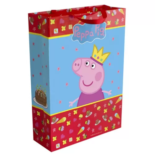 Пакет подарочный «Свинка Пеппа Принцесса» (Peppa Pig) 35х25х9