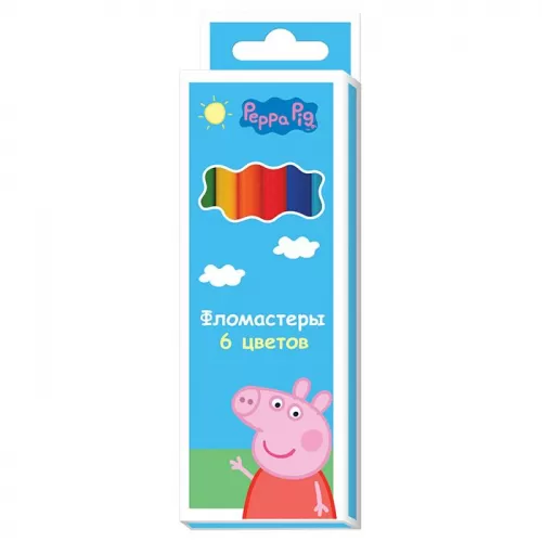 Фломастеры «Свинка Пеппа», 6 цветов Фломастеры «Свинка Пеппа», 6 цветов