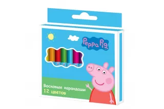 Восковые карандаши «Свинка Пеппа», 12 шт. Восковые карандаши «Свинка Пеппа», 12 шт.