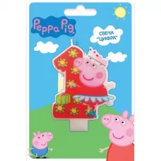 Свеча Цифра 1 Свинка Пеппа Свеча Цифра 1 Свинка Пеппа