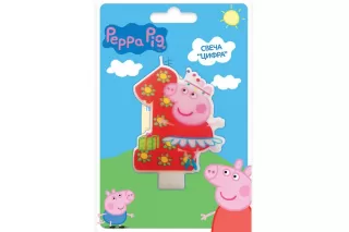 Свеча Цифра 1 Свинка Пеппа Свеча Цифра 1 Свинка Пеппа