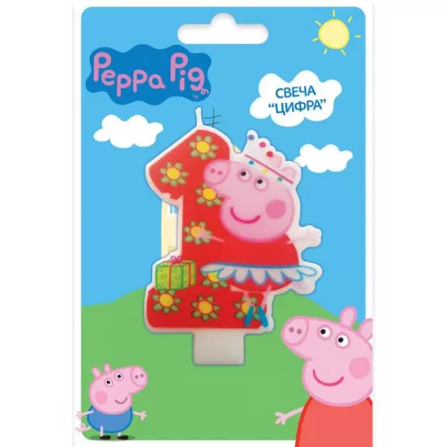 Свеча цифра 1 «Свинка Пеппа» (Peppa Pig)