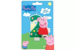 Свеча Цифра 2 Свинка Пеппа Свеча Цифра 2 Свинка Пеппа